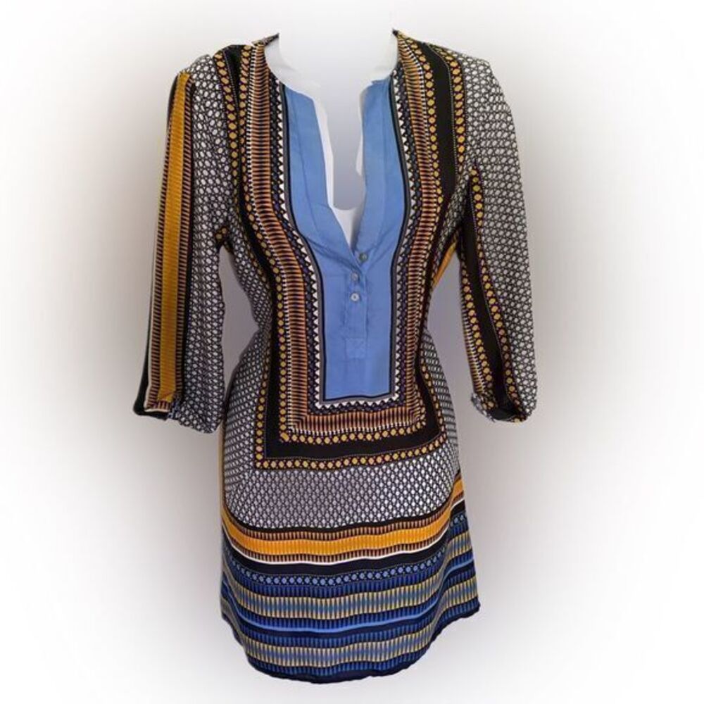 Zara Basic Dress - S Blue Multi Print , Polyester - image 1